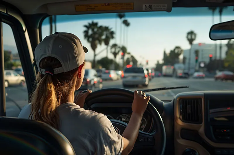 Going and Coming Rule: Woman drives a truck to work in Los Angeles