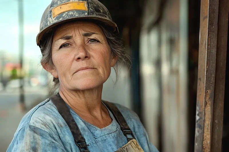 Female worker at a construction site in Los Angeles.