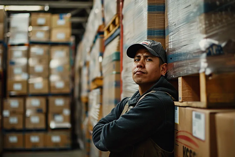 Los Angeles warehouse worker with repetitive strain injury from lifting boxes